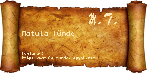 Matula Tünde névjegykártya